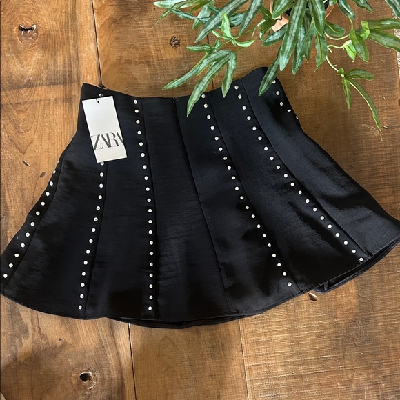 Zara Black Studded Circle Skirt - Picture 4 of 8